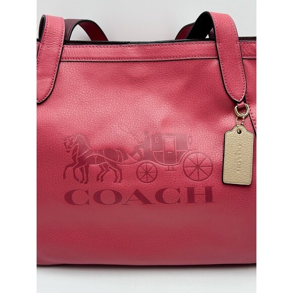 Coach C4063 Tote With Horse And Carriage IM Poppy Vintage Mauve Leather New $378 - Picture 5 of 7